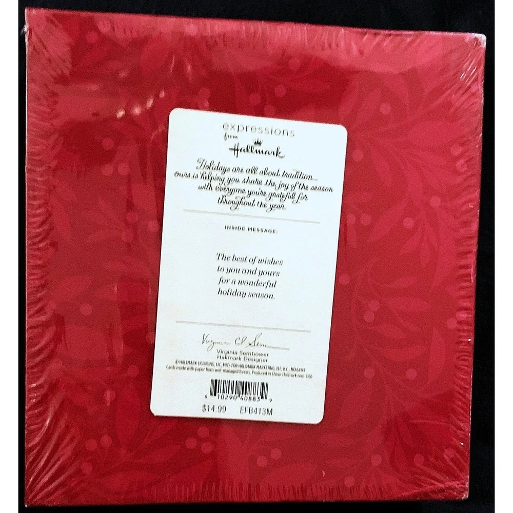 Hallmark 40 ct Merry Christmas Cards Gold Red Old Type Script Seals ENV 5x8 NOS